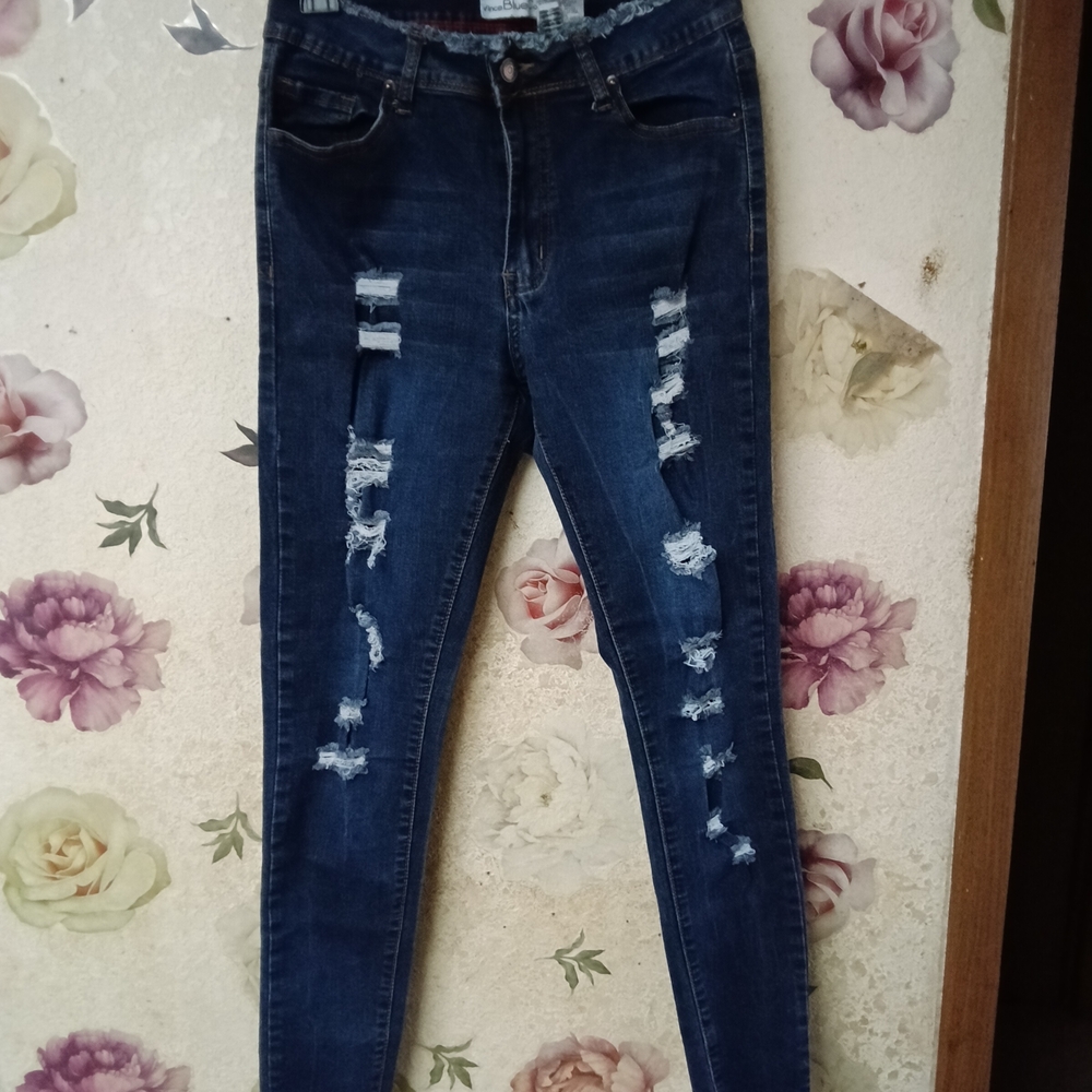 Vince Midnight Blue Ripped Skinny Jeans